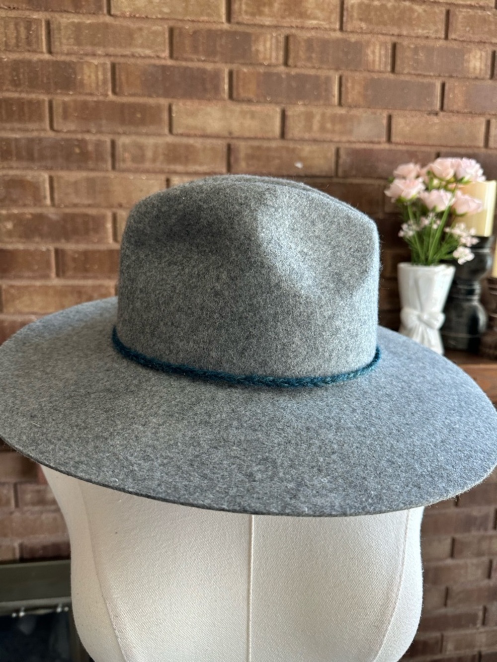 Gigi Pip Grey Scottie Wide Brim Fedora Hat 100% Australian Wool S/M 57 - Picture 8 of 11